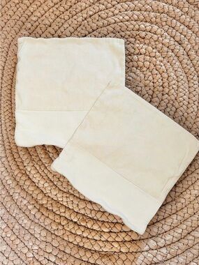 West Elm Cotton and Jute Canvas Pillow Cover in Cream 24x24 Set of 2